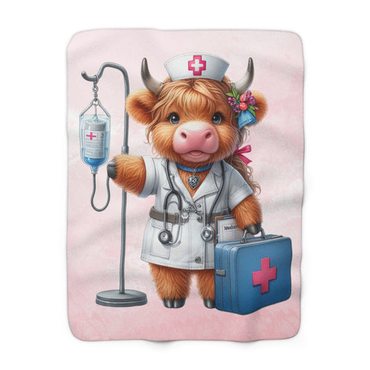 Nurse Sherpa Fleece Blanket